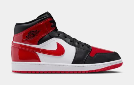 Air Jordan 1 Mid SE Mens Basketball Shoes (Black/White/Varsity Red)