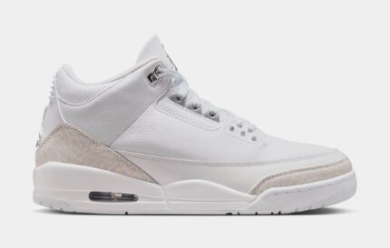 Air Jordan 3 Retro White And Silver Mens Lifestyle Shoes (White/Metallic Silver) Free Shipping