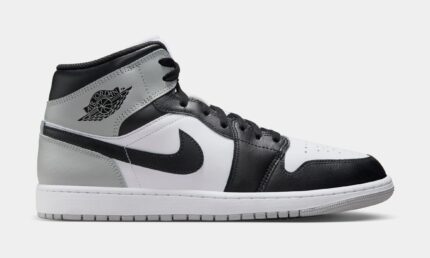 Air Jordan 1 Mid Mens Lifestyle Shoes (White/Light Smoke Grey/Black)