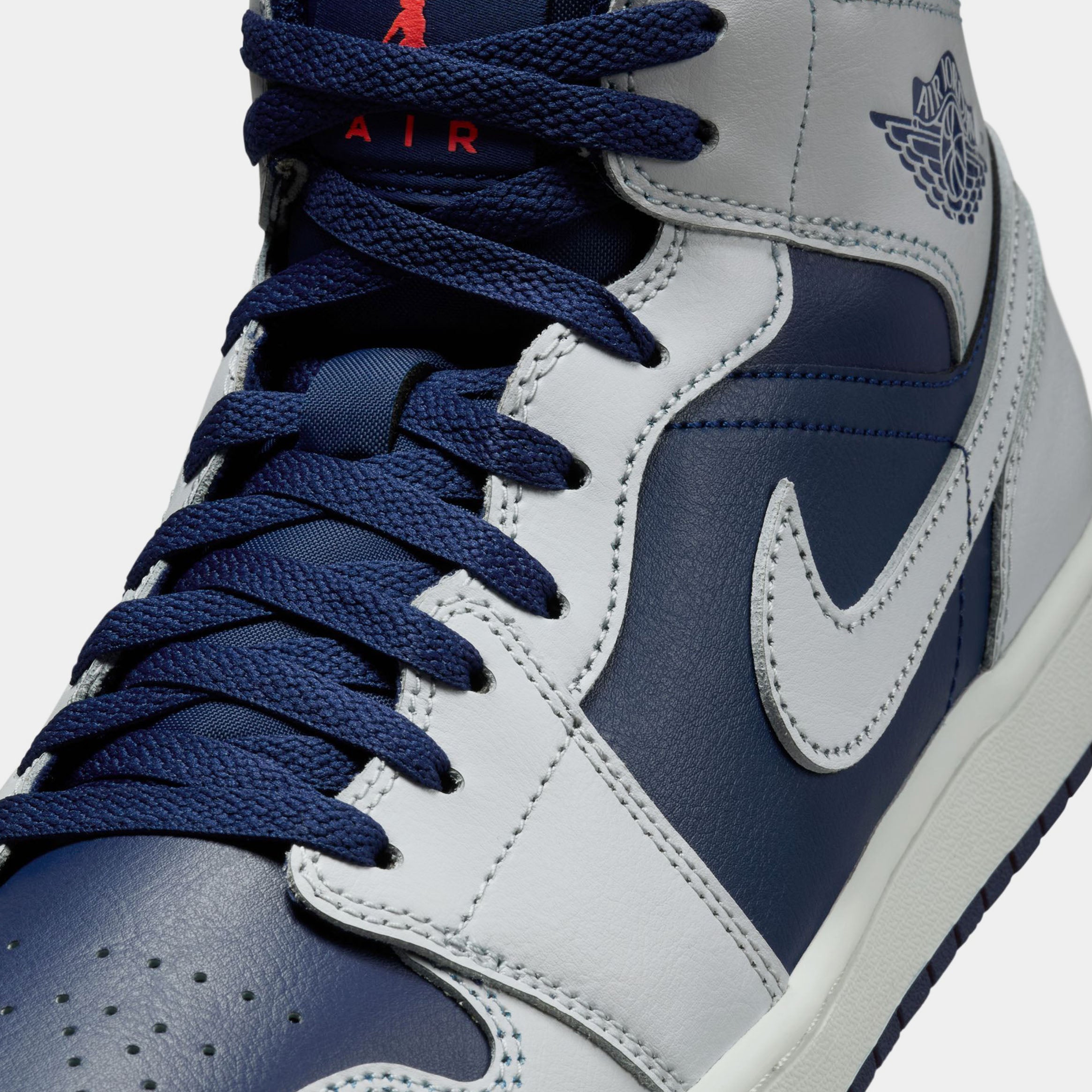 Air Jordan 1 Mid Mens Lifestyle Shoes (Blue Void/Pure Platinum/Summit White) - Image 5