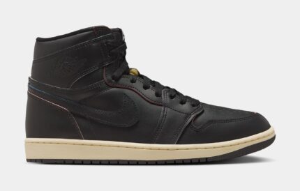 Air Jordan 1 Retro High OG Black and Muslin Mens Lifestyle Shoes (Black/Black Muslin)