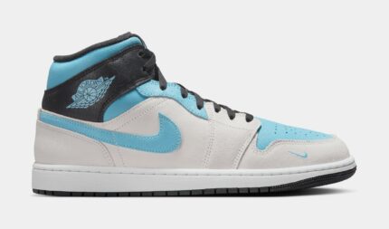 Air Jordan 1 Mid SE Mens Lifestyle Shoes (Summit White/Blue Chill/Black)
