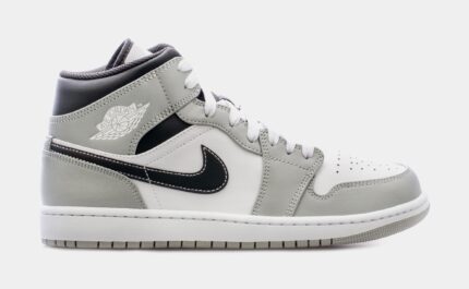Air Jordan 1 Mid Mens Lifestyle Shoes (Light Smoke Grey/White/Anthracite)