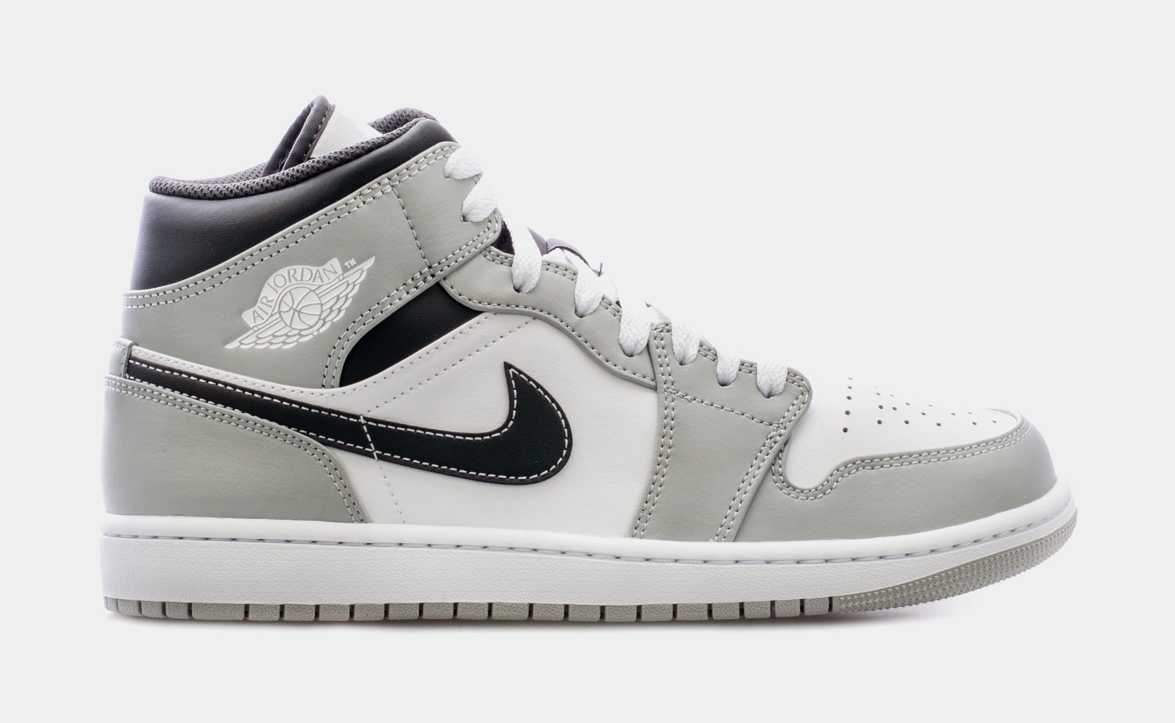 Air Jordan 1 Mid Mens Lifestyle Shoes (Light Smoke Grey/White/Anthracite)