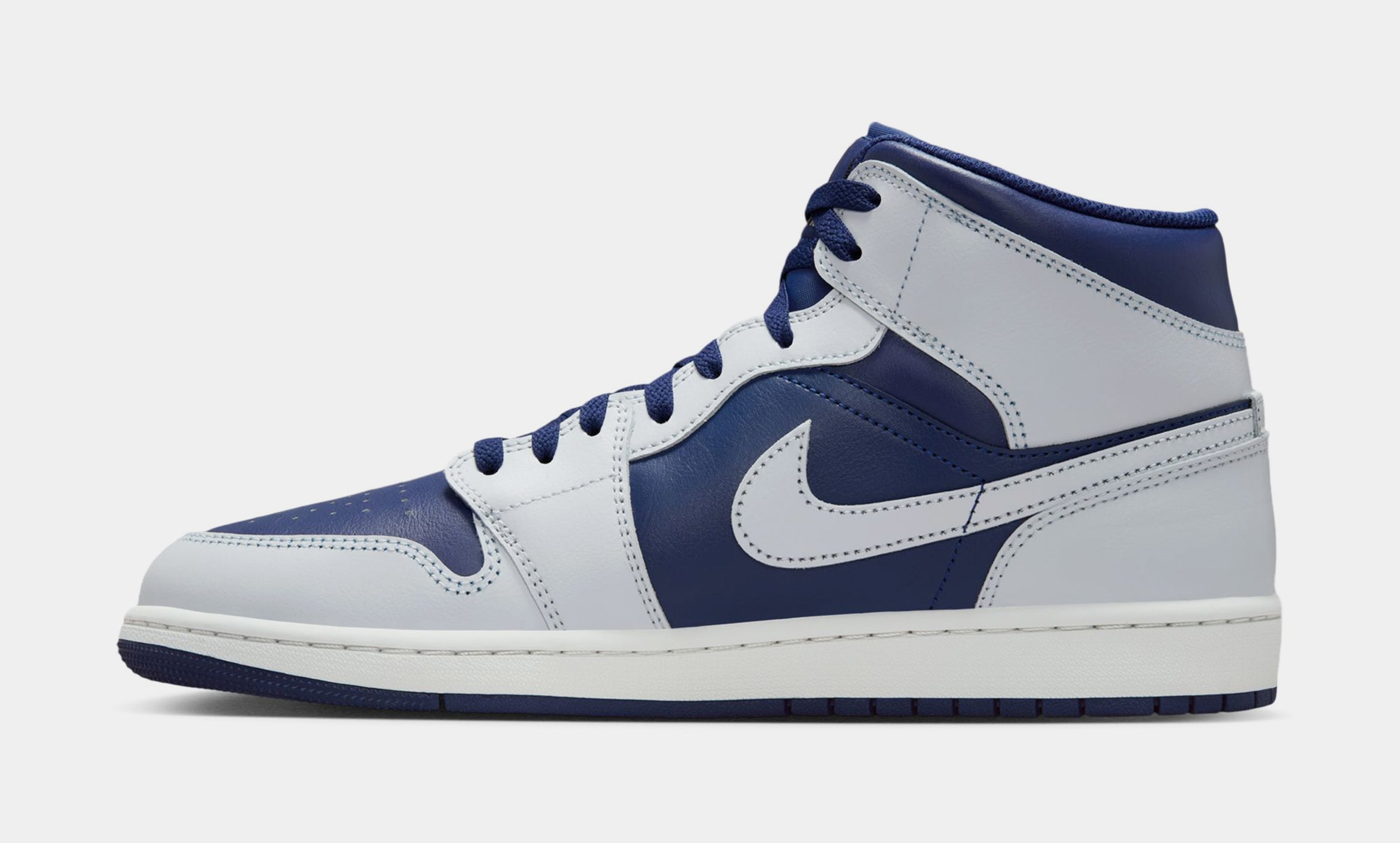 Air Jordan 1 Mid Mens Lifestyle Shoes (Blue Void/Pure Platinum/Summit White) - Image 3