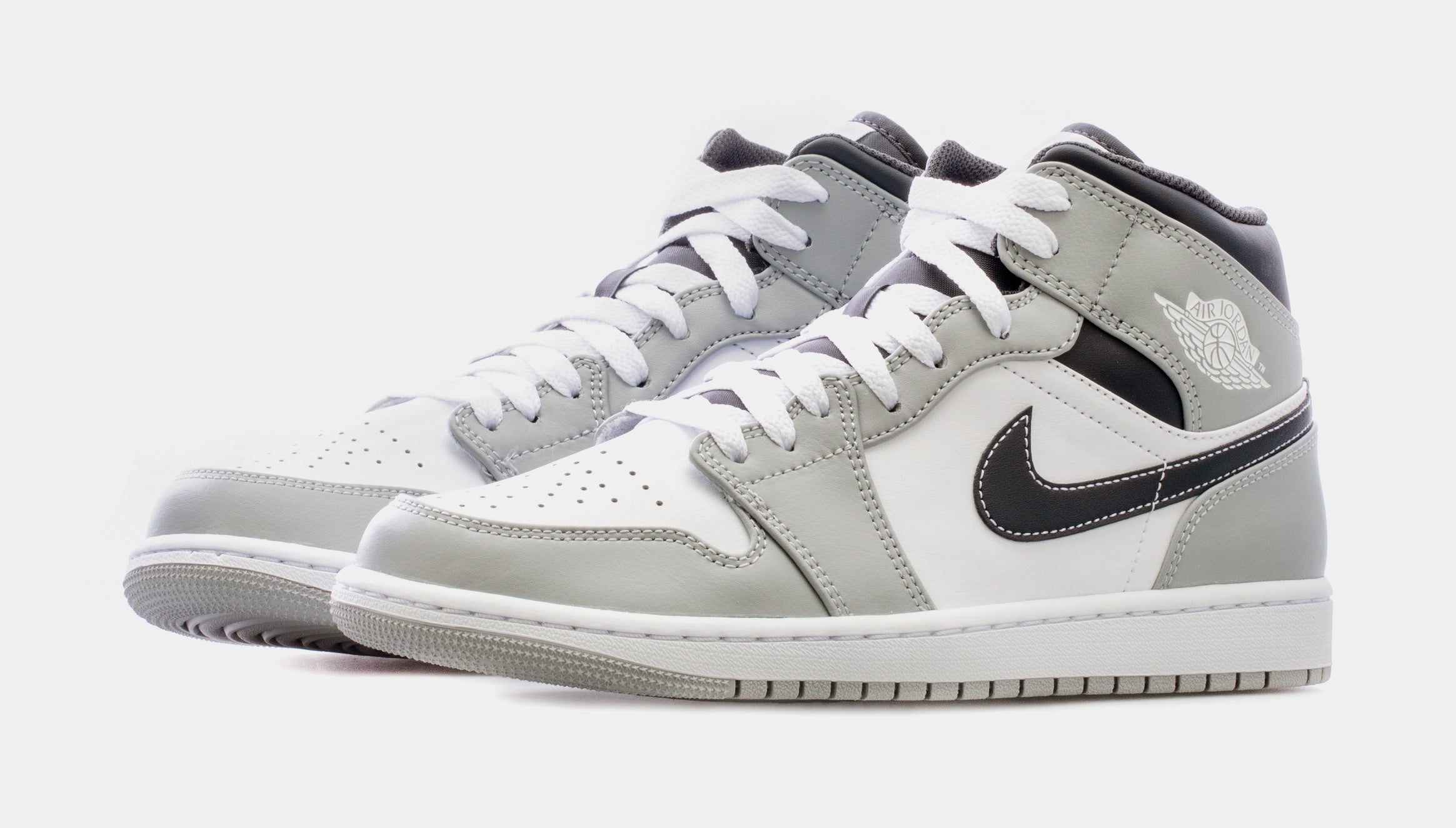 Air Jordan 1 Mid Mens Lifestyle Shoes (Light Smoke Grey/White/Anthracite) - Image 4