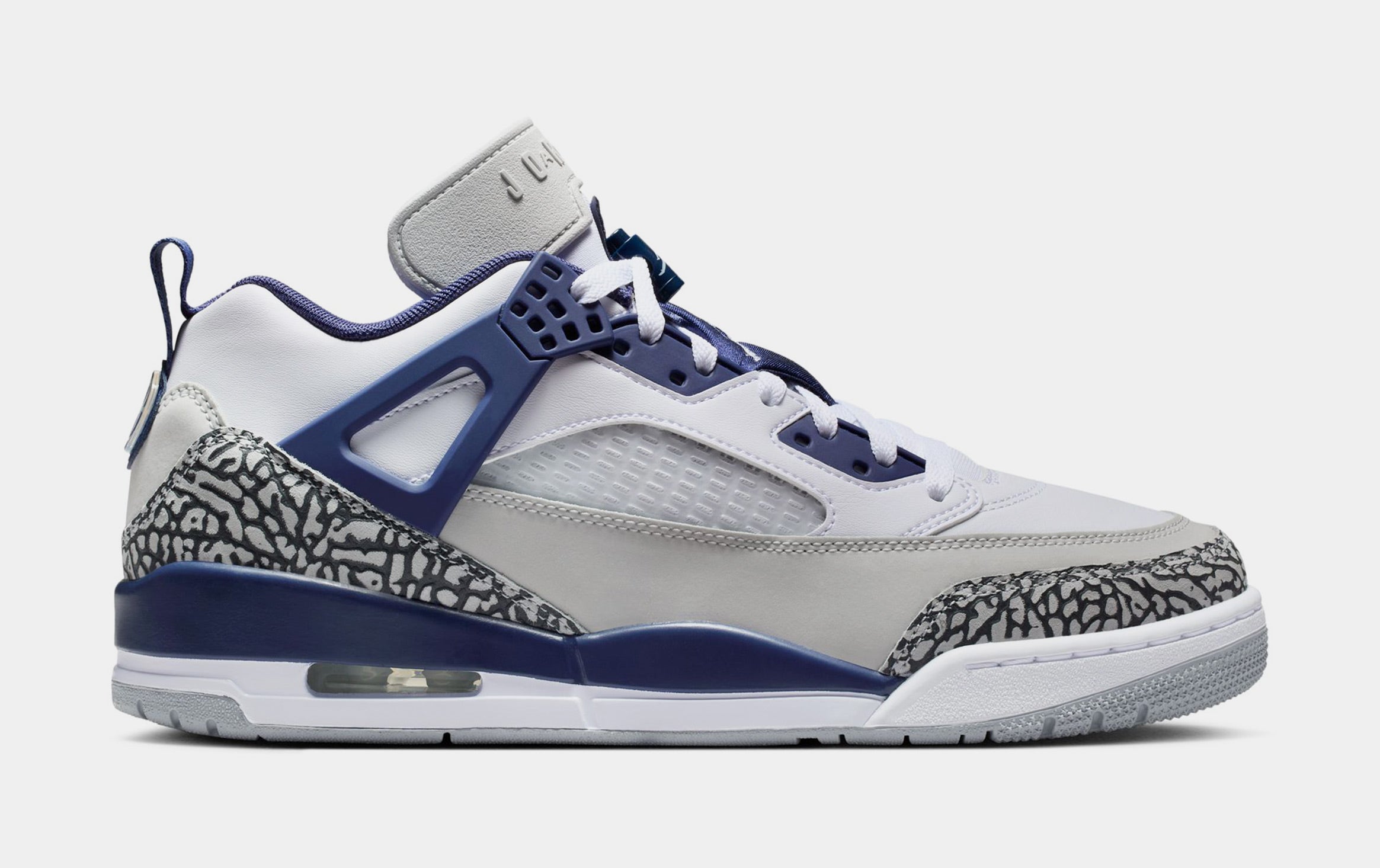 Spizike Low Mens Basketball Shoes (White/Midnight Navy/Neutral Grey)