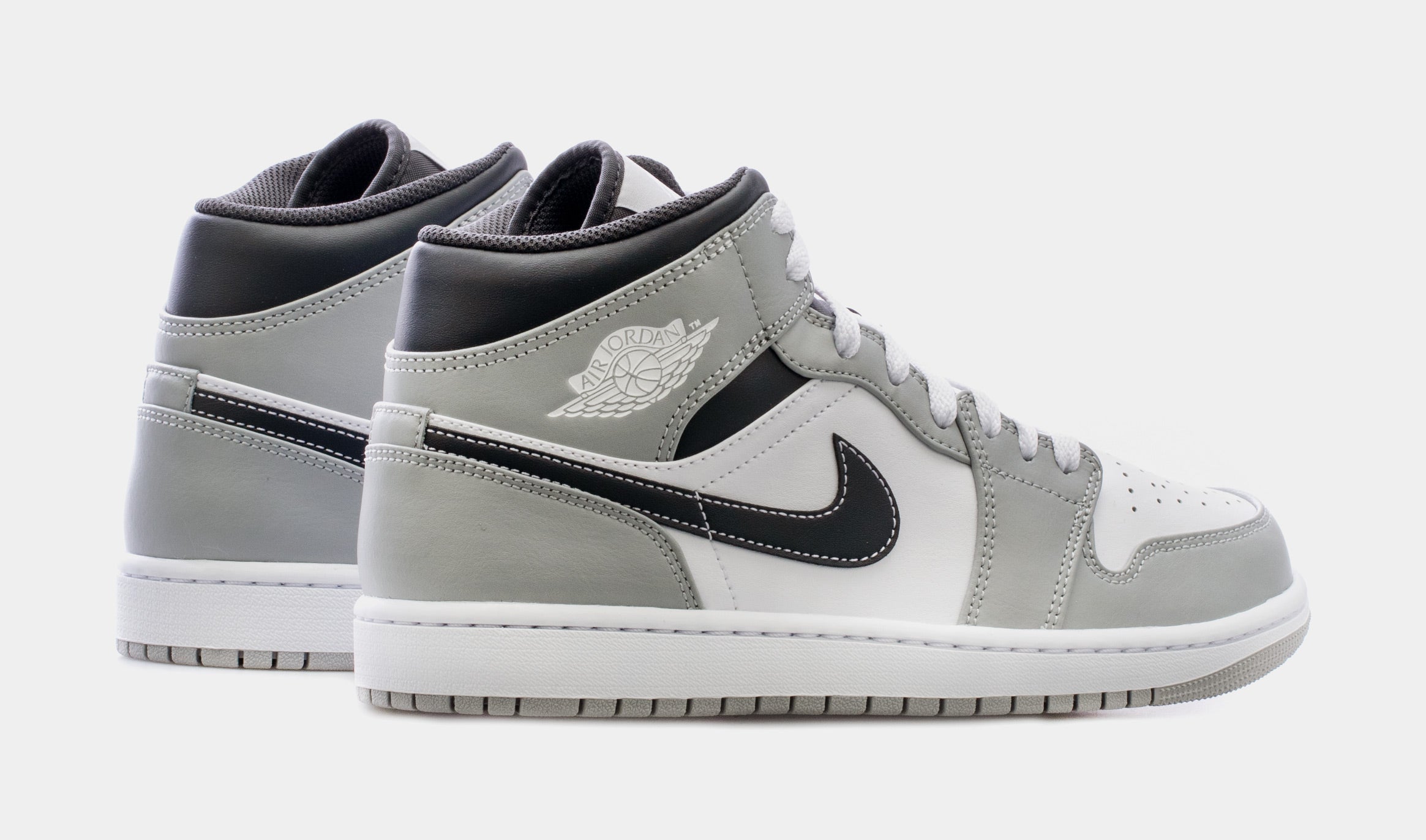 Air Jordan 1 Mid Mens Lifestyle Shoes (Light Smoke Grey/White/Anthracite) - Image 6