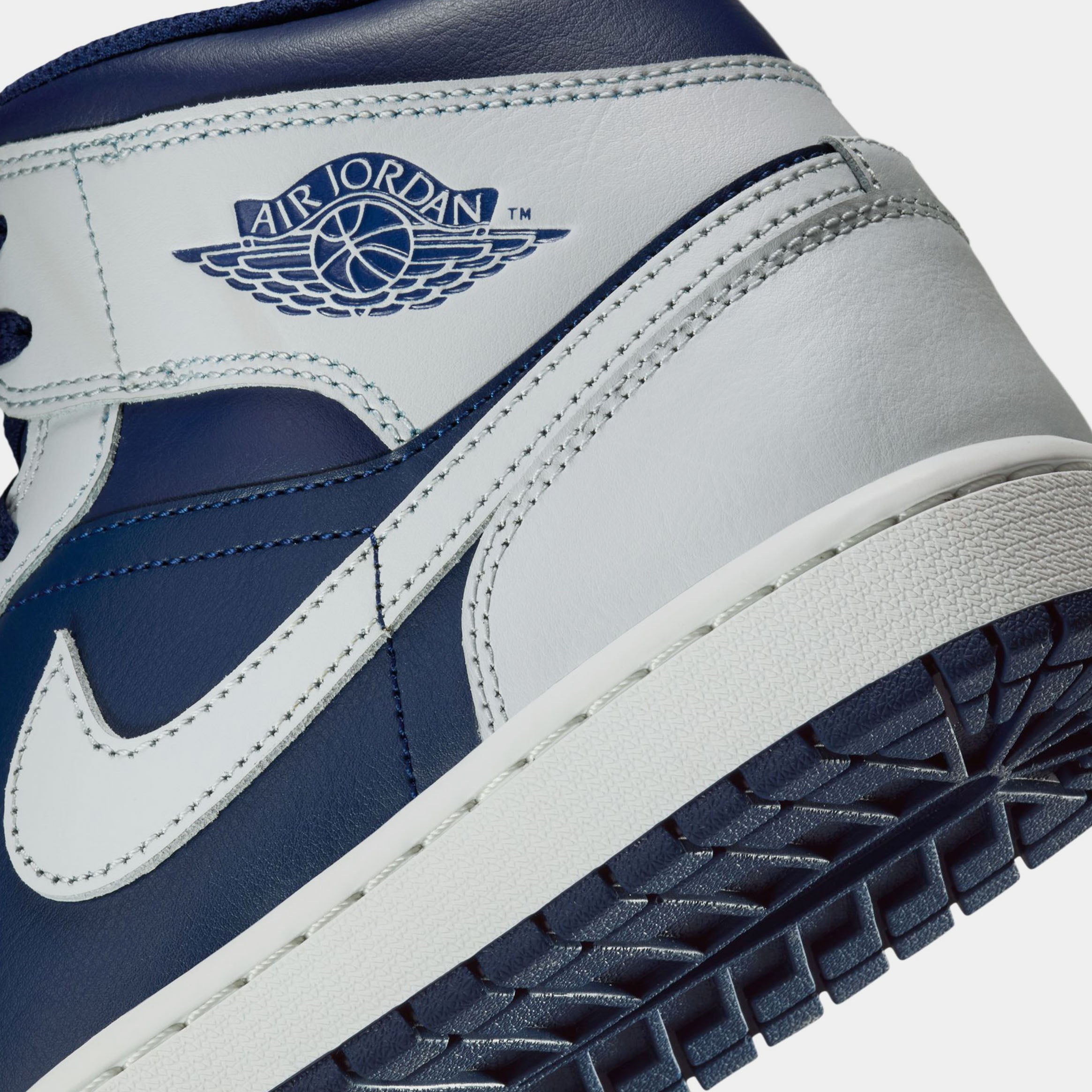 Air Jordan 1 Mid Mens Lifestyle Shoes (Blue Void/Pure Platinum/Summit White) - Image 6