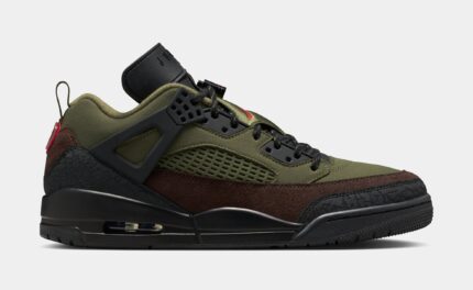Spizike Low Mens Lifestyle Shoes (Medium Olive/Black/Baroque Brown/University Red)