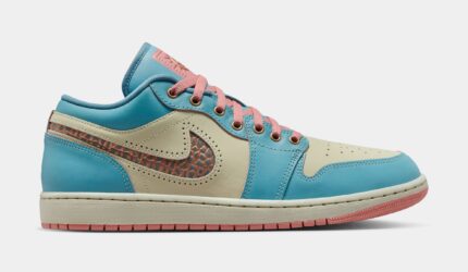 Air Jordan 1 Low SE Somos Eternos Mens Lifestyle Shoes (Denim Turquoise/Smokey Blue/Red Stardust)