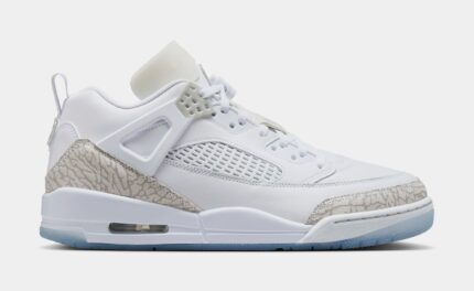Spizike Low Mens Basketball Shoes (White/Metallic Silver/Barely Blue/Neutral Grey)