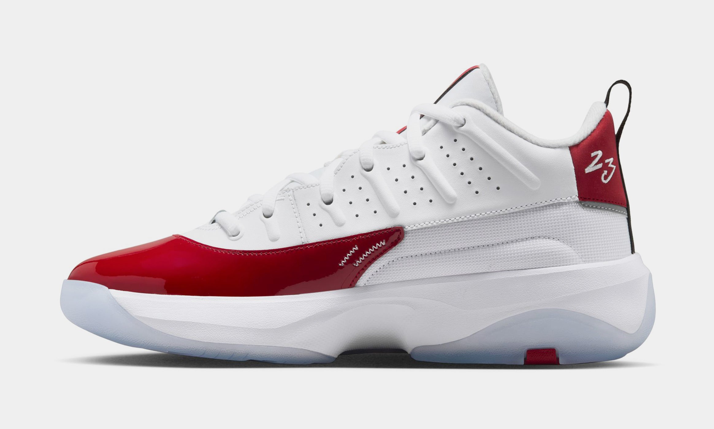 Max Aura 7 Mens Basketball Shoes (White/Gym Red/Black/White) - Image 3