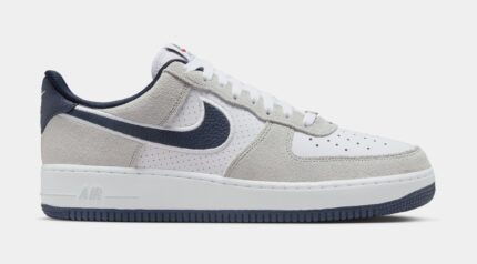 Air Force 1'07 Mens Lifestyle Shoes (White/Obsidian/Pure Platinum/Team Red)