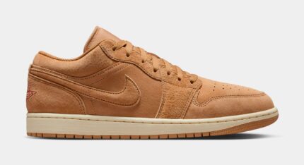 Air Jordan 1 Low Flax Mens Lifestyle Shoes (Flax/Flax/Varsity Red/Muslin)