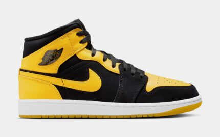 Air Jordan 1 Mid Mens Lifestyle Shoes (Black/Varsity Maize/White)