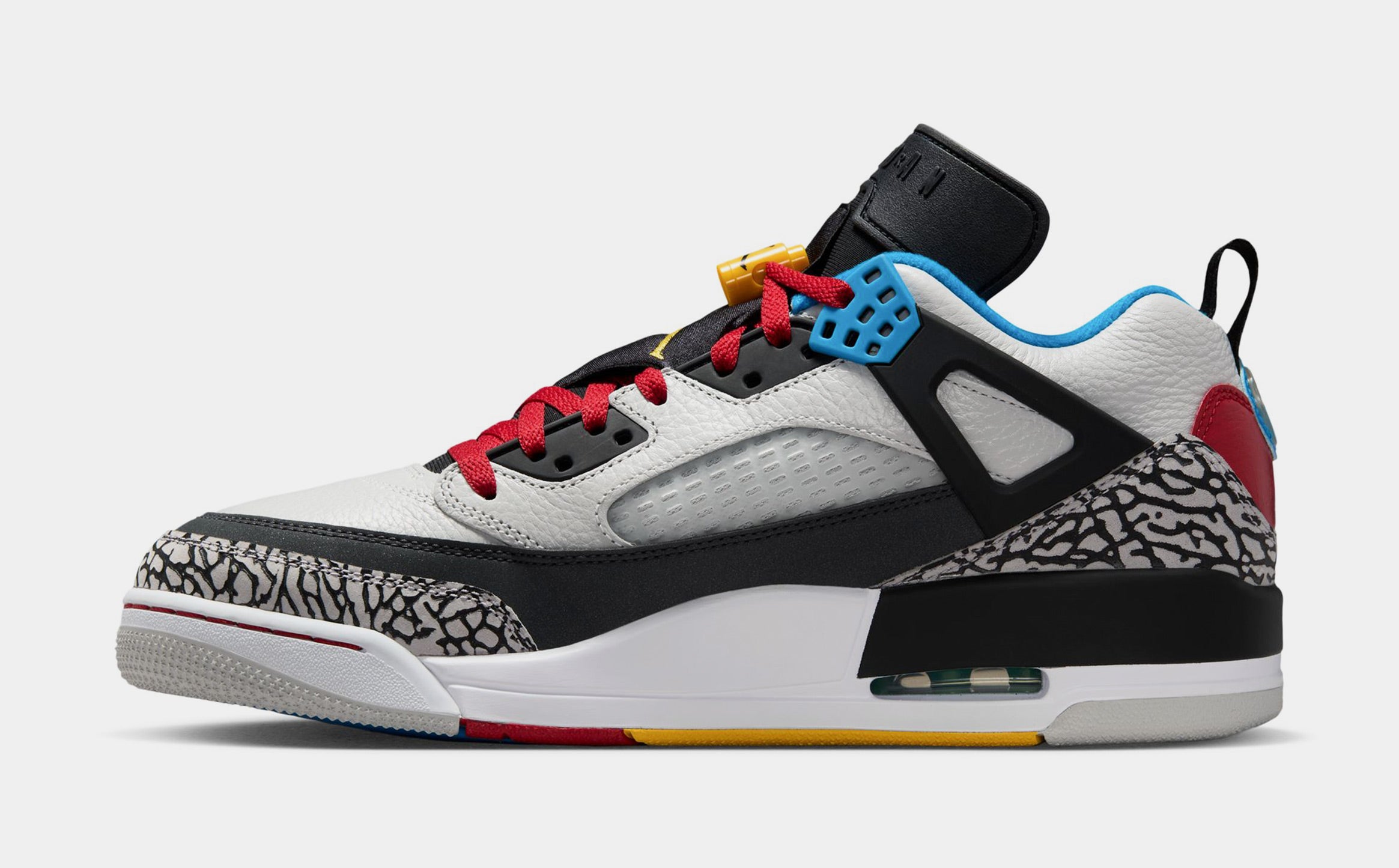 Spizike Low SE Mens Basketball Shoes (Neutral Grey/Varsity Maize/Surf Blue) - Image 3