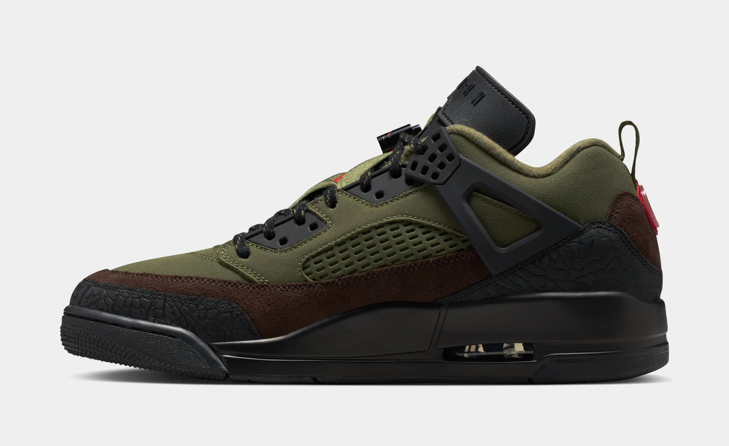 Spizike Low Mens Lifestyle Shoes (Medium Olive/Black/Baroque Brown/University Red) - Image 3