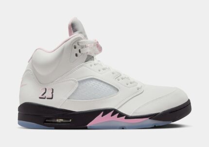 Air Jordan 5 Retro Medium Soft Pink Mens Lifestyle Shoes (White/Medium Soft Pink/Black)