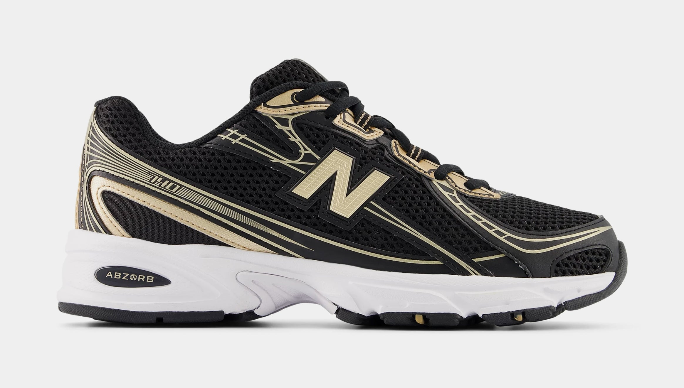 740 Mens Lifestyle Shoes (Black/White/Gold)