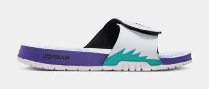 Hydro 5 Retro Slides Mens Sandals (White/New Emerald/Grape Ice/Black)
