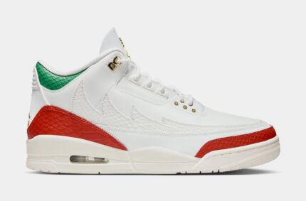Air Jordan 3 Retro El Vuelo Mens Lifestyle Shoes (Summit White/Metallic Gold/Pine Green/Dragon Red/Sail) Free Shipping