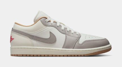 Air Jordan 1 Low Mens Lifestyle Shoes (Sail/Fire Red/College Grey/Hemp)