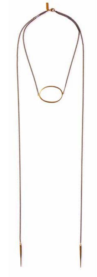 Killer - LARGE ELLIPSE LARIAT SPIKE BRASS/BLACK