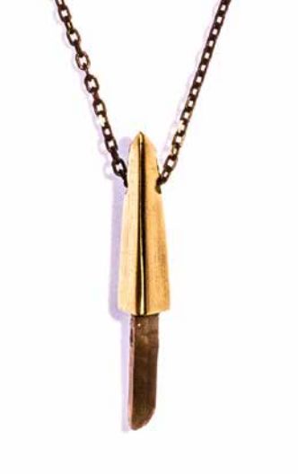 Killer - SMALL FACETED CRYSTAL CAP BRASS/ RAW SMOKY QUARTZ PENDANT