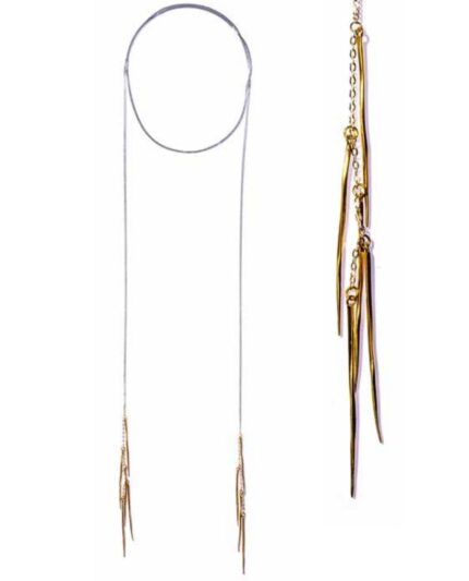 Killer - TWIST SPIKE FRINGE LARIAT SILVER/ BRASS