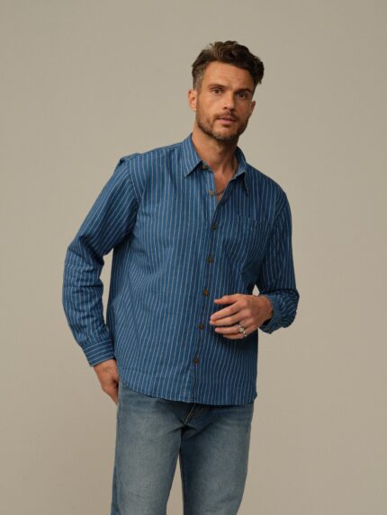 Men's Accord Dot-Dyed Indigo Shirt - Final Sale