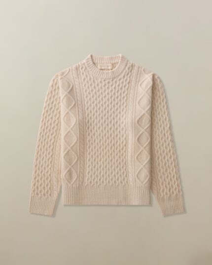 Men's Clint Cable Knit Sweater in Cashmere