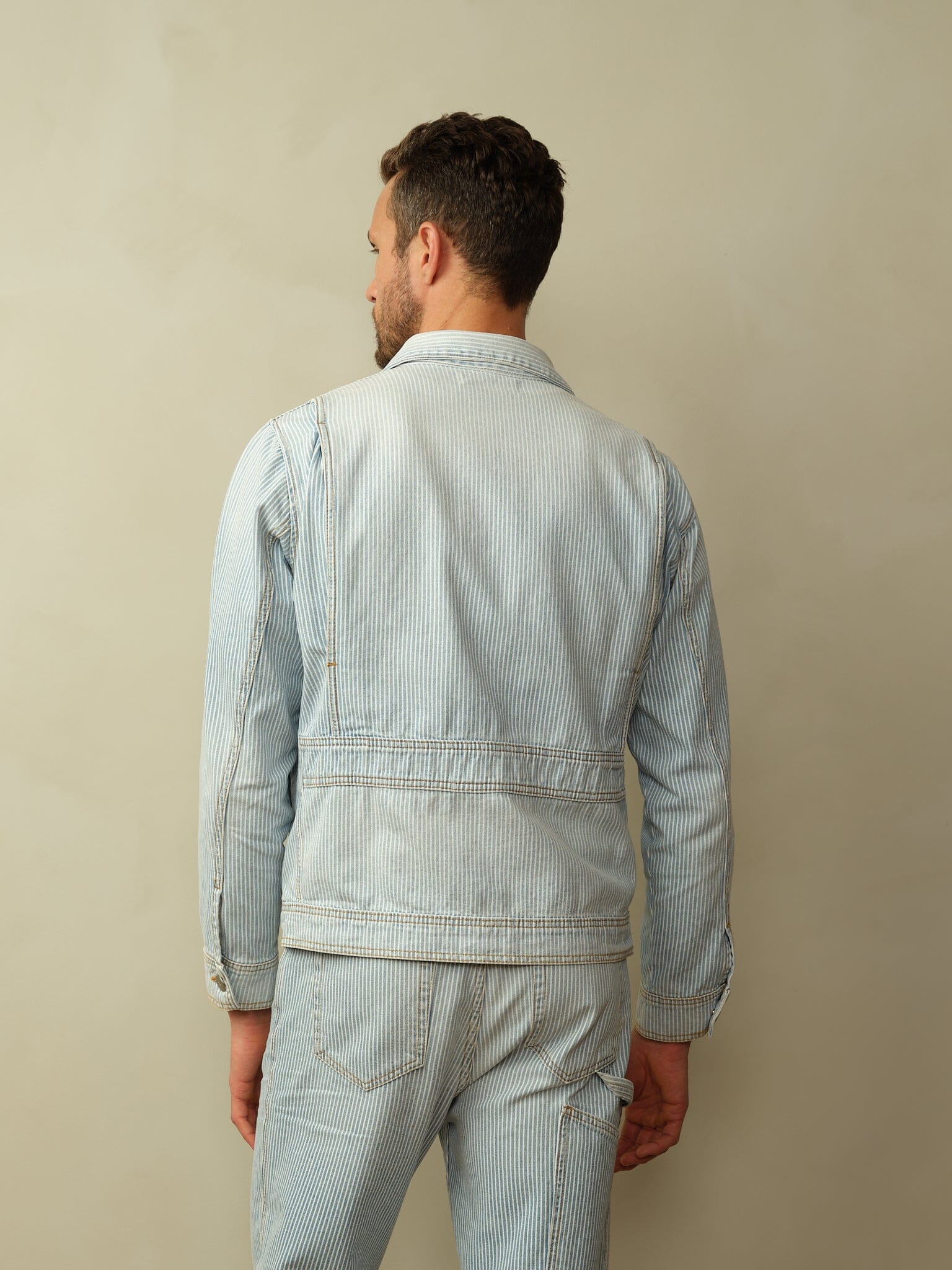 Men's Cody Japanese Denim Railroad Stripe Jacket - Image 3