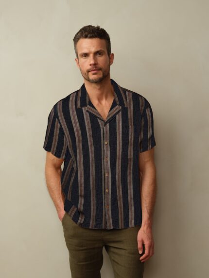 Men's Fez Embroidered Linen S/S - Final Sale