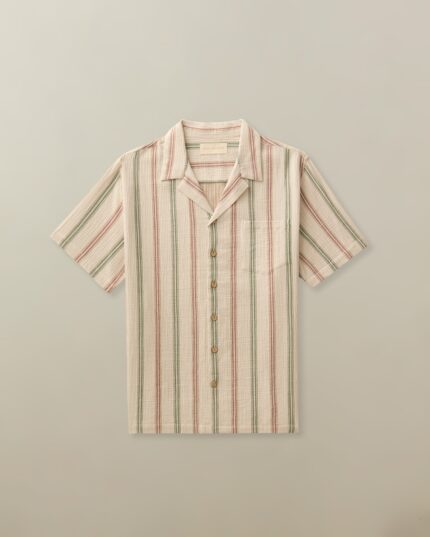 Men's Fez in Organic Cotton Seersucker