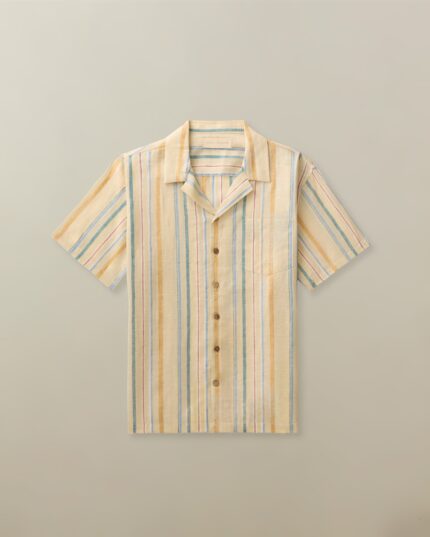 Men's Fez Shirt in Striped Linen