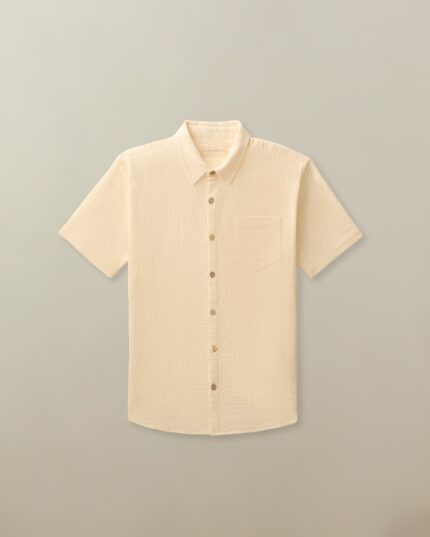 Men's Hudson Shirt in Organic Cotton Seersucker