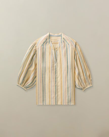 Women's Edith Blouse in Striped Linen