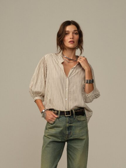 Women's Edith Japanese Organic Cotton Blouse - Final Sale