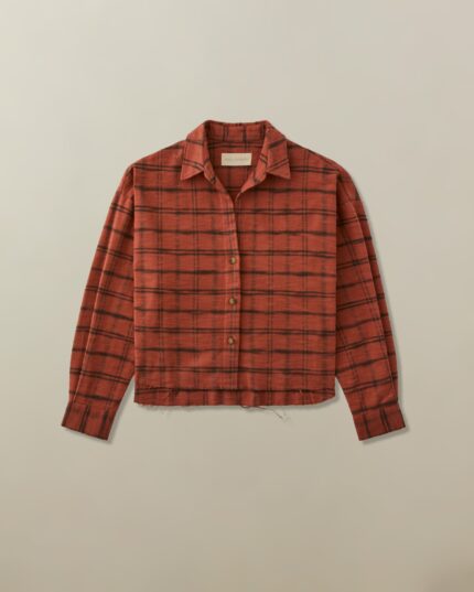 Women's Remi Cropped Shirt in Organic Cotton Flannel