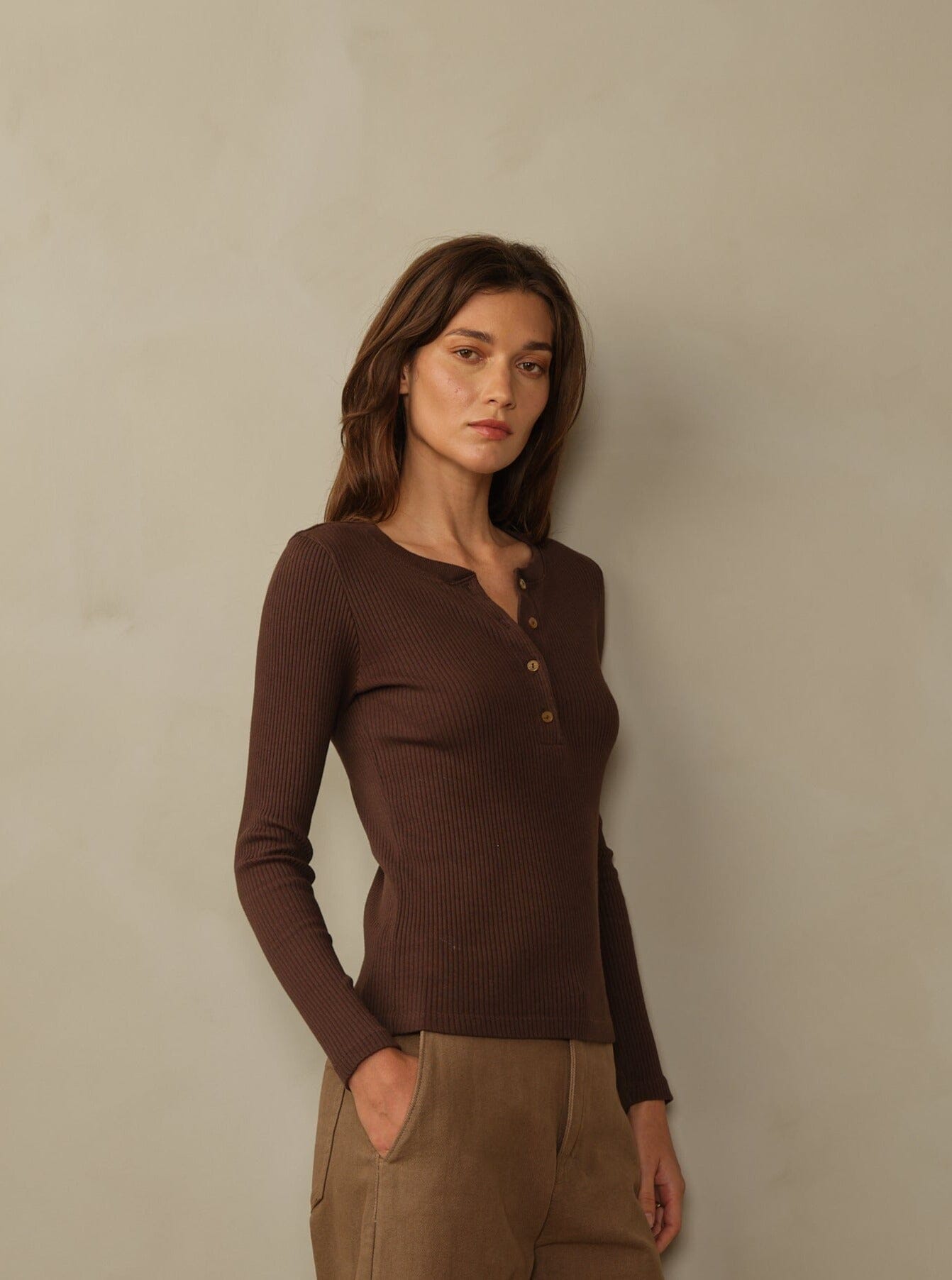 Women's Tasmen Ribbed Henley - Final Sale - Image 4