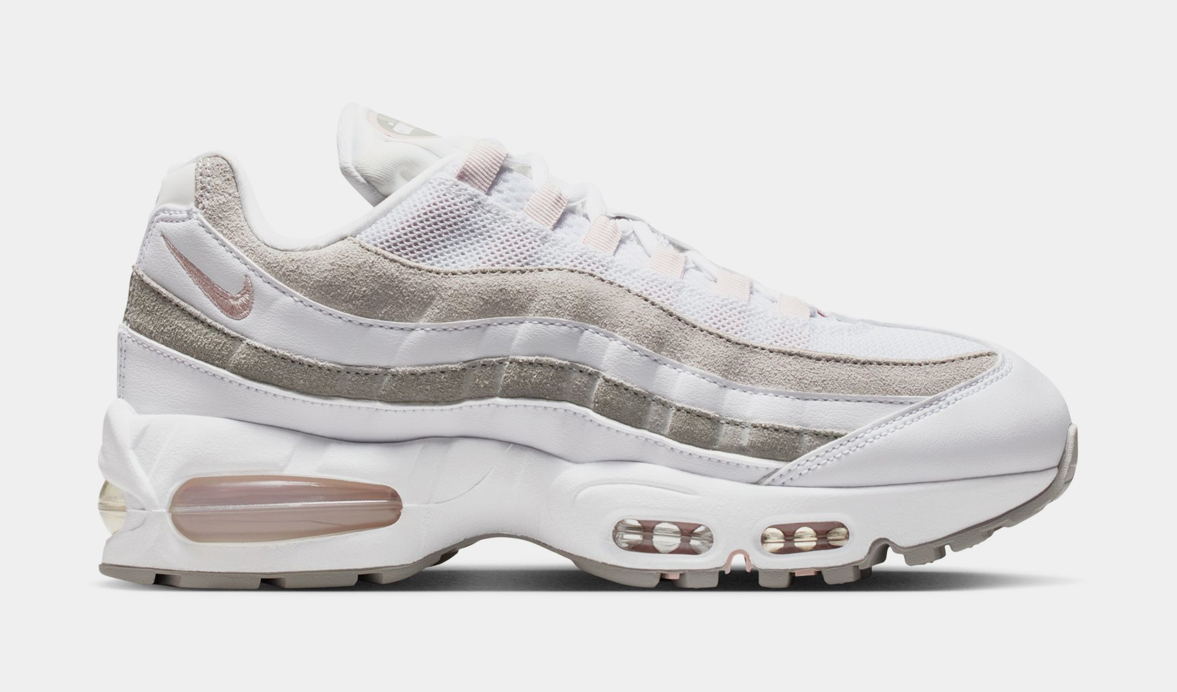 Air Max 95 Womens Running Shoes (White/Silt Red/Light Charcoal/Pearl Grey)