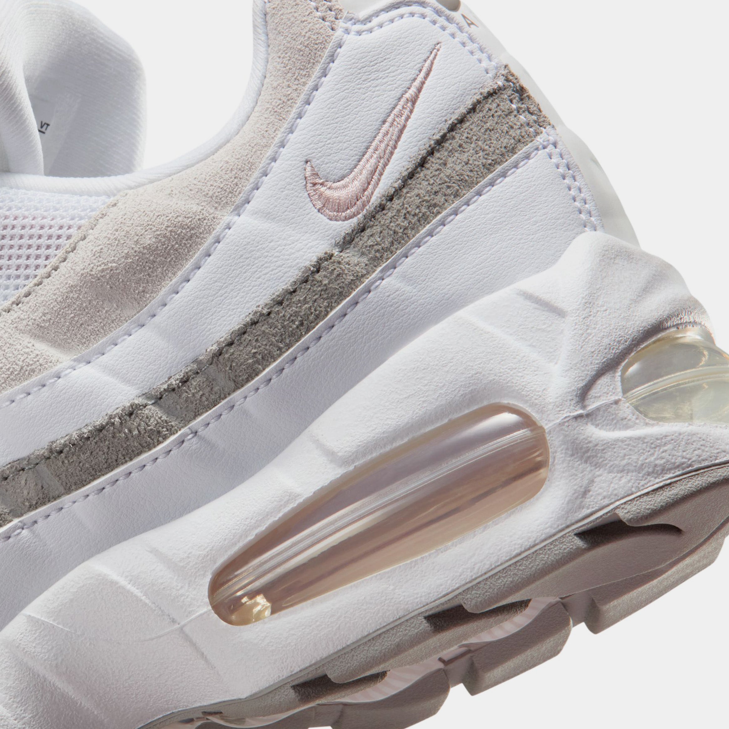 Air Max 95 Womens Running Shoes (White/Silt Red/Light Charcoal/Pearl Grey) - Image 6