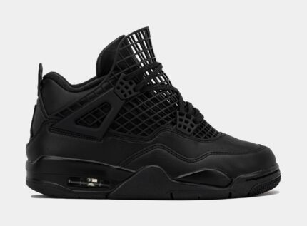Air Jordan 4 Retro Net Womens Lifestyle Shoes (Black/Black/Metallic Silver) Final Sale