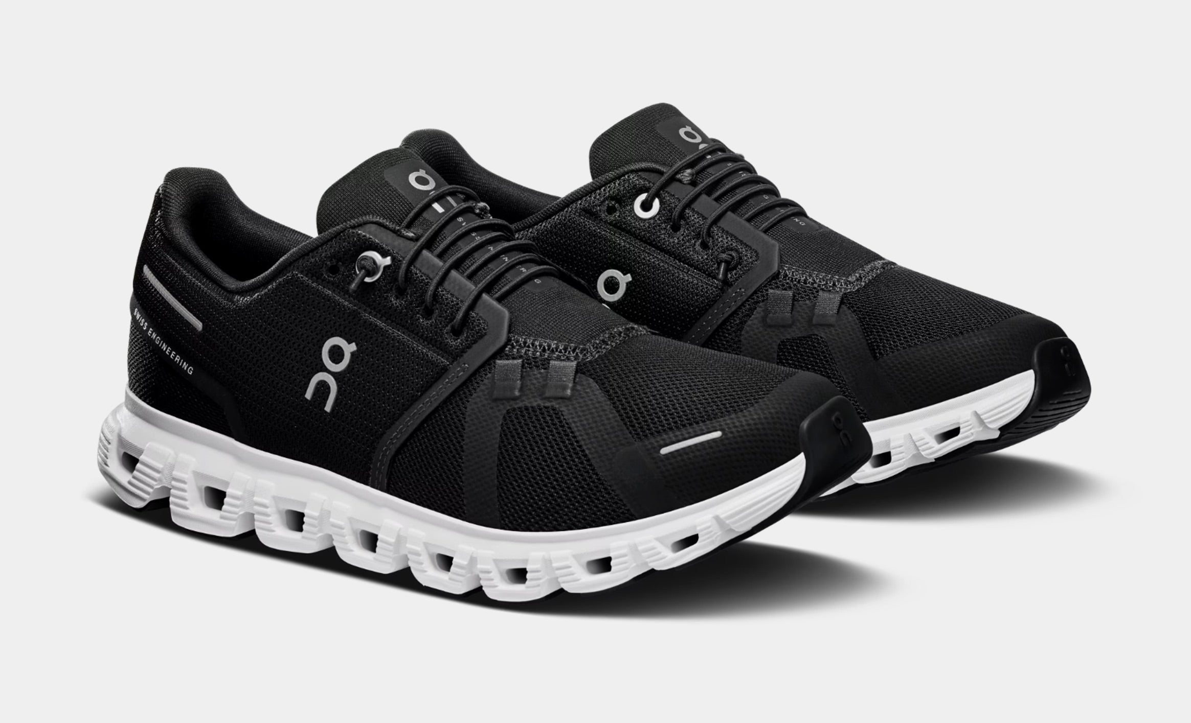 Cloud 6 Womens Running Shoes (Black/White) - Image 4