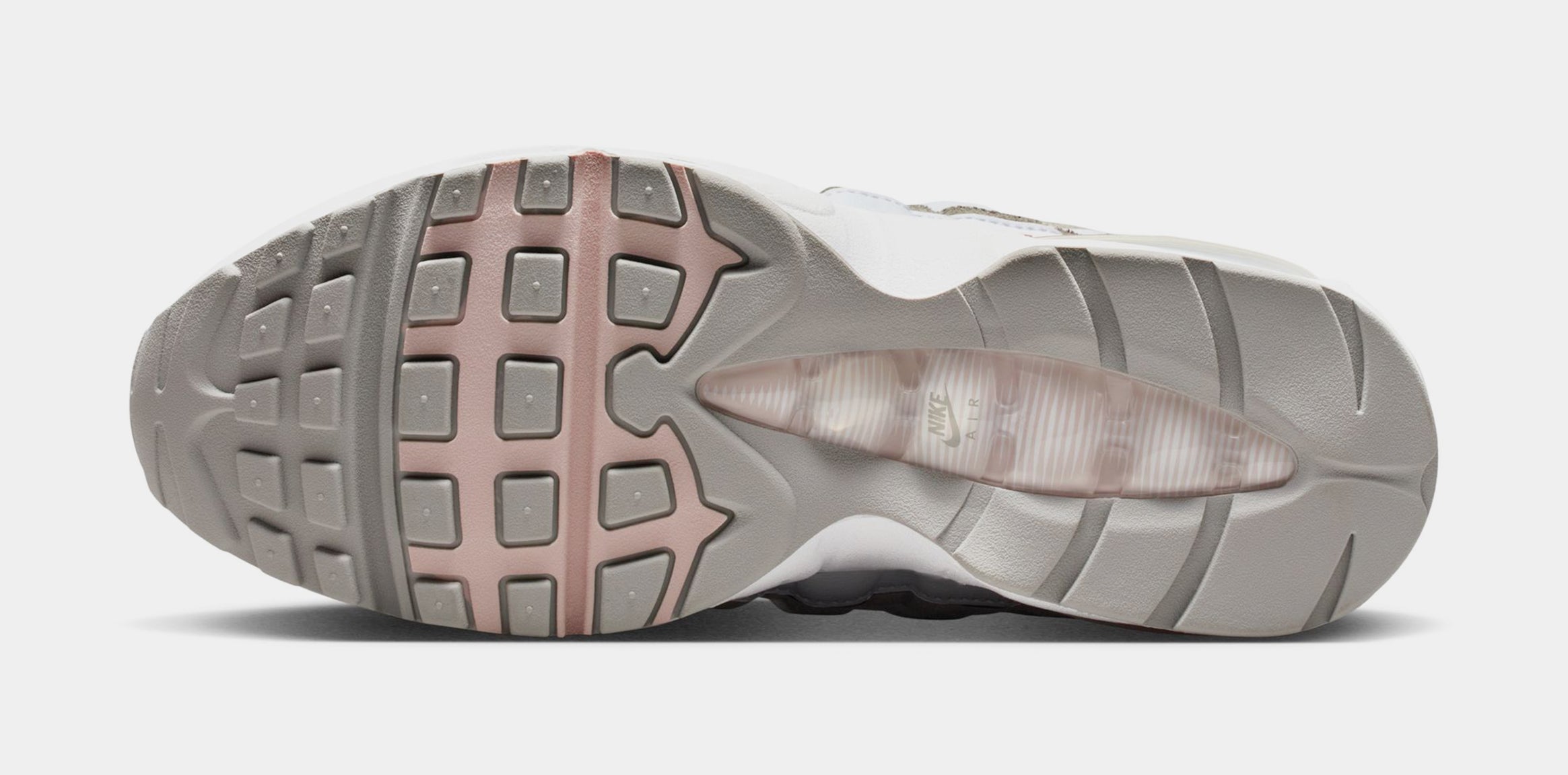 Air Max 95 Womens Running Shoes (White/Silt Red/Light Charcoal/Pearl Grey) - Image 4