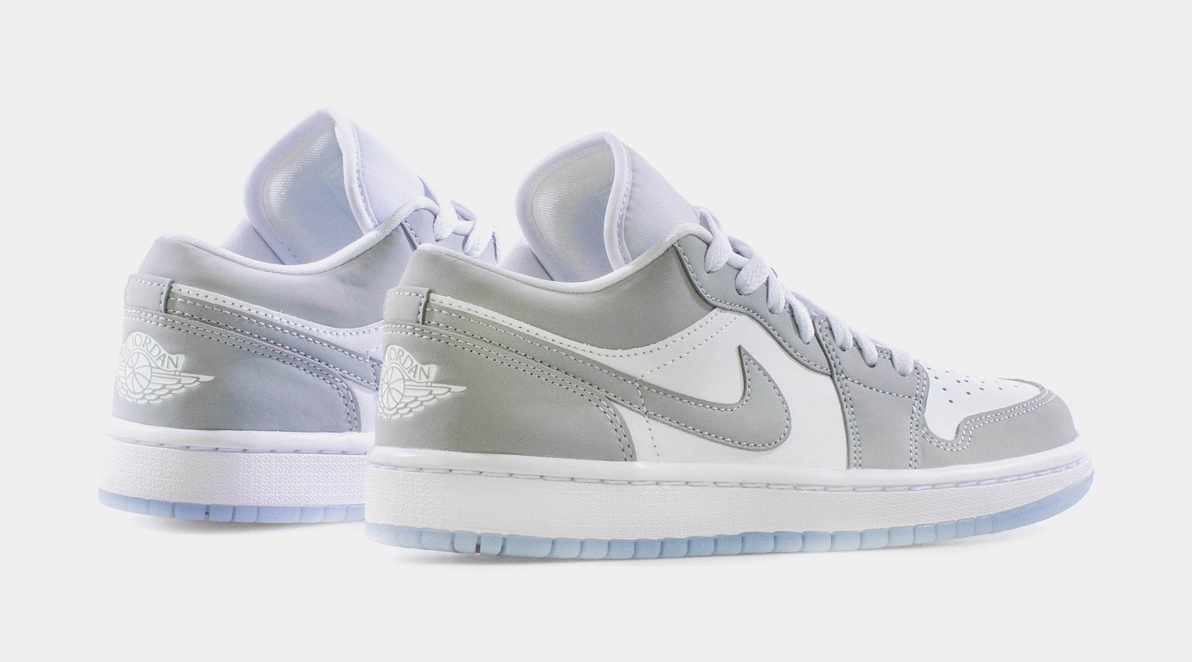 Air Jordan 1 Low Wolf Grey Womens Lifestyle Shoes (Grey/White) - Image 6