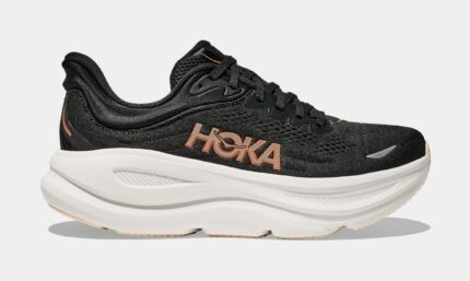 Bondi 9 Womens Running Shoes (Black/Gold)