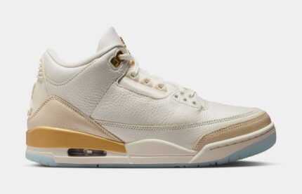 Air Jordan 3 Retro Sail and Pale Ivory Womens Lifestyle Shoes (Sail/Team Gold/Pale Ivory/Metallic Gold)